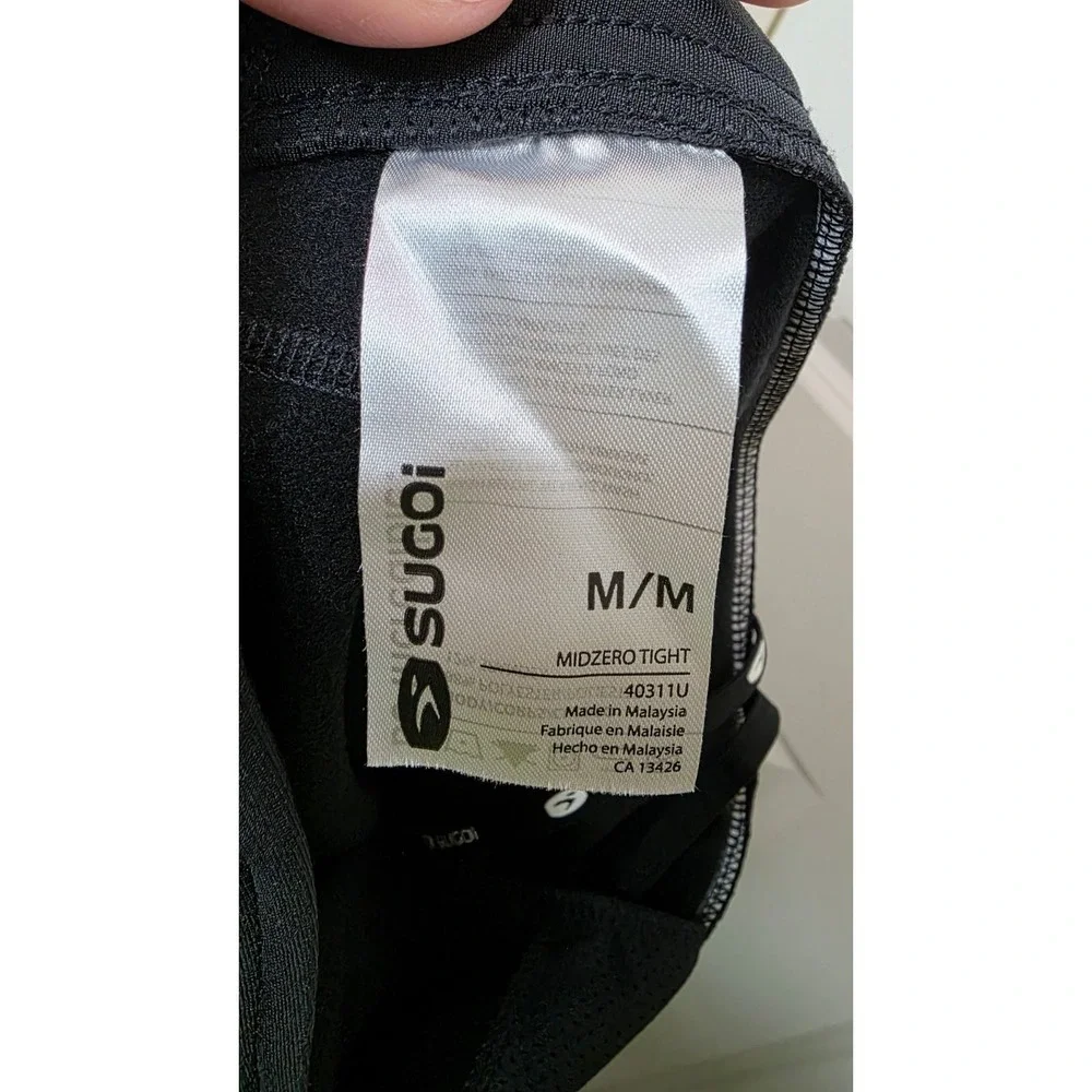Sugoi Women's Mid Zero Tight Black Thermal Cycling Tights‎ Fleece-Lined Size M/M